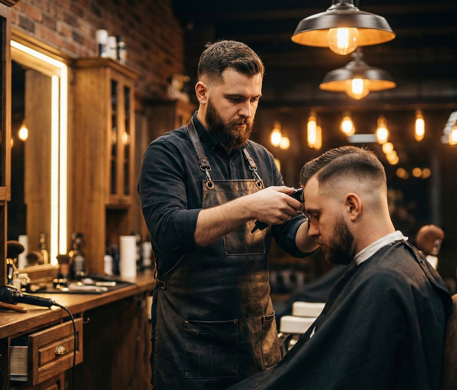 Barber at work